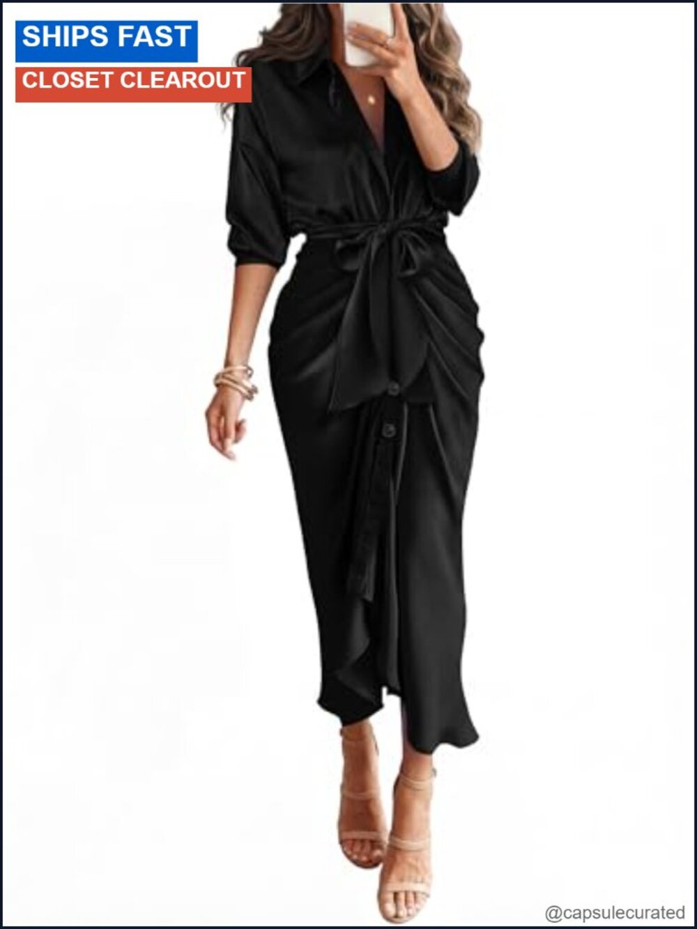 Women's Casual Shirt Dress Long Sleeve Button Down